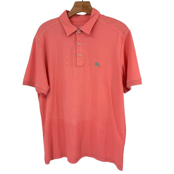 Tommy Bahama Island Zone Coral Polo Shirt mens size medium - Picture 1 of 12